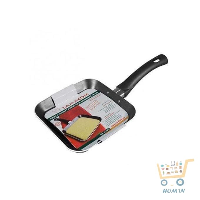 Poêle carrée antiadhésive spéciale crêpes 21cm - Lamacom