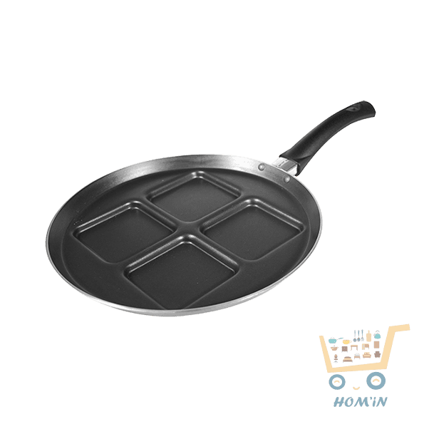 PoĂȘle Lamacom antiadhĂ©sive 24 cm â 4 mini-crĂȘpes carrĂ©es Ămeraude