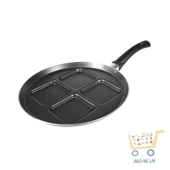 Poêle Lamacom antiadhésive 24 cm – 4 mini-crêpes carrées Émeraude