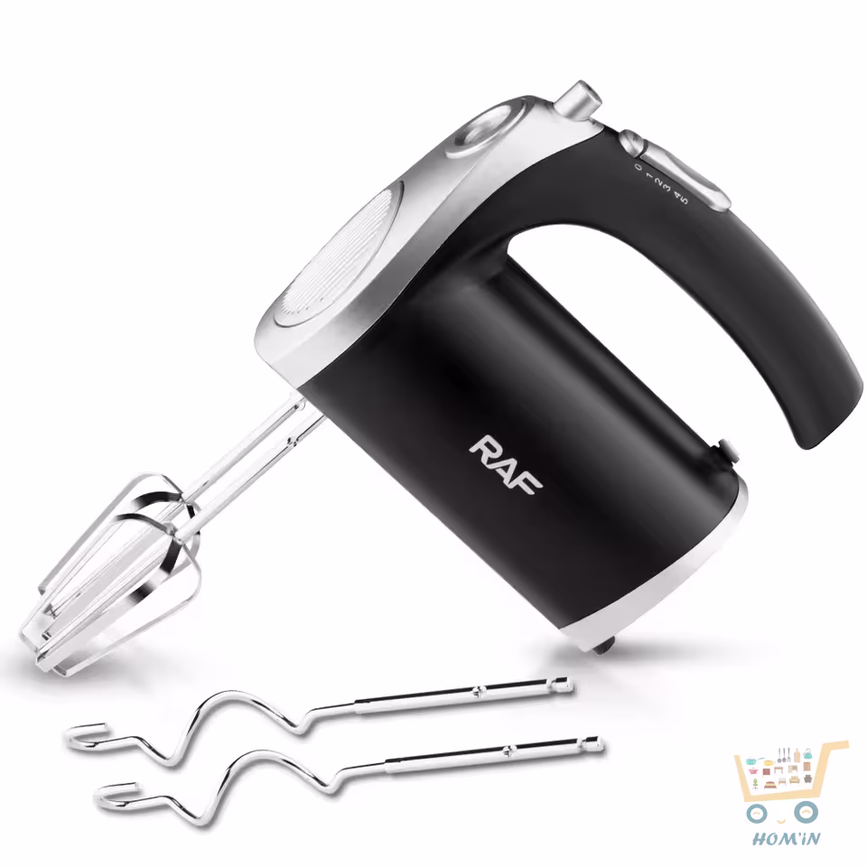 Batteur Électrique RAF R.6663B – 800W | 5 Vitesses & Turbo | Pétrin & Fouet Inclus