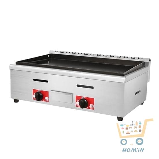 Plancha Crêpière Professionnelle Gaz | Acier Inox | Double Zone