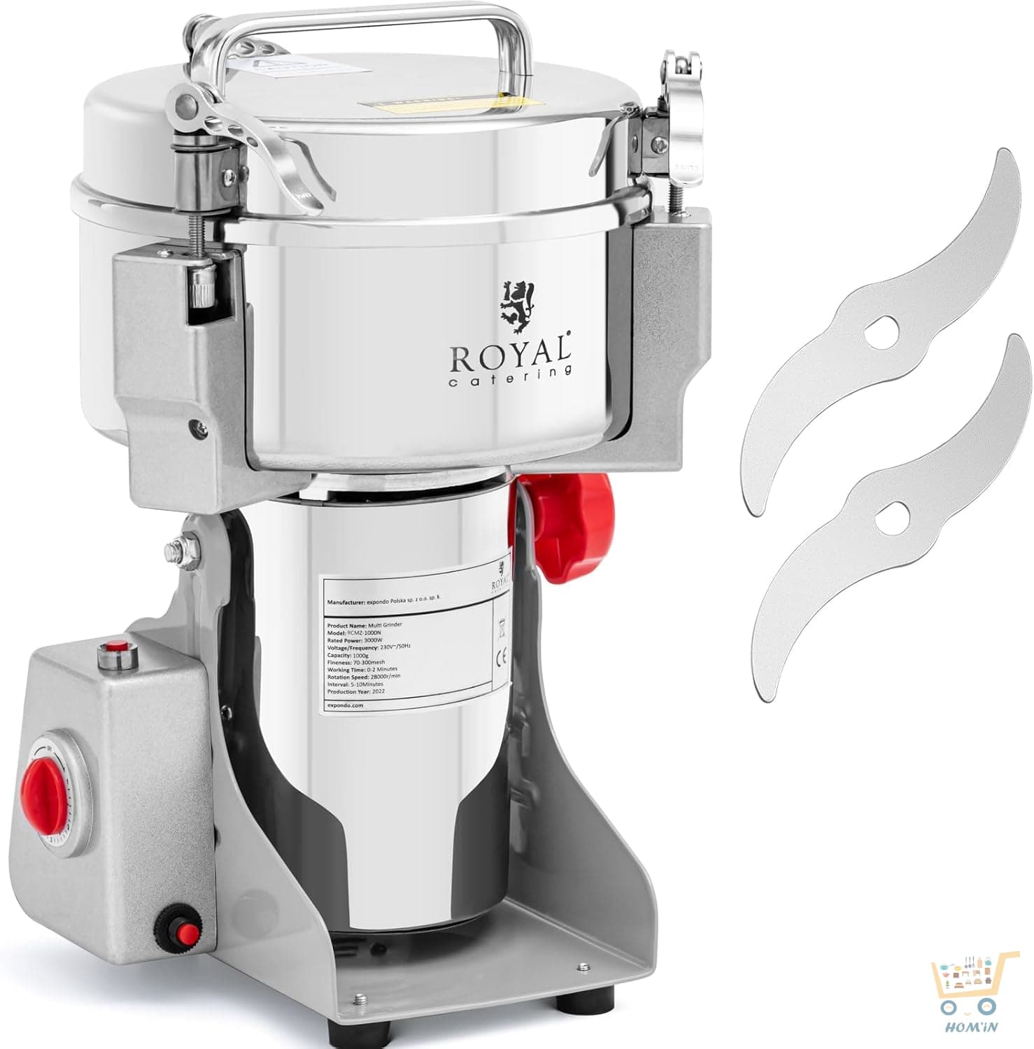 Moulin Électrique X-Royal SC-1000g (ou 400g/500g) – Broyeur Grains, Épices, Noix