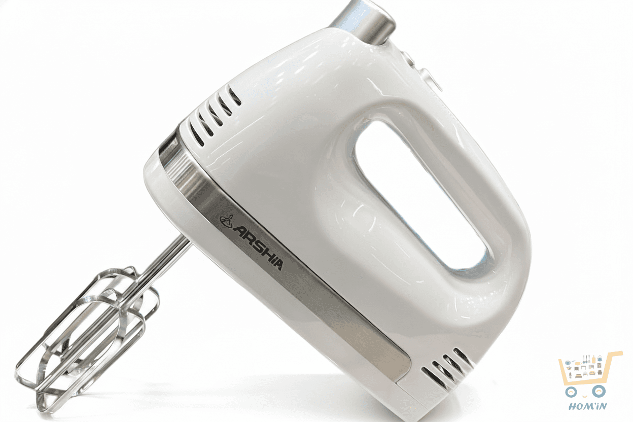 Batteur Électrique ARSHIA – Fouet & Pétrin Inclus | Compact & Ergonomique
